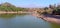 a dam whose water recedes due to the dry season