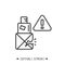 Damage package line icon. Fragile package. Editable vector illustration