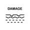 Damage Skin Dermatology Problem Line Icon. Injury Surface of Skin Linear Pictogram. Old Wrinkled Skin, Psoriasis, Eczema
