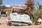 Damaged abandoned car at the service station Solitaire, Namibia