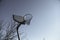 Damaged basketball hoop in a neighborhood destroyed by a tornado in Washington, IL