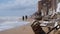 Damaged beach houses