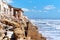 Damaged beach houses. Spain