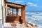 Damaged beach houses. Spain