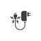 Damaged charger cable vector icon