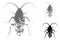 Damaged Cockroach Halftone Dotted Icon