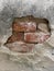 Damaged Exposed Red Brick Wall in Europe