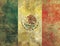 Damaged and Faded Old Grunge Style Mexican Flag