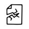 damaged file line vector doodle simple icon