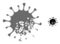 Damaged Microbe Halftone Dotted Icon