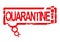 Damaged oval stamp with the words - Quarantine