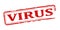 Damaged oval stamp with the words - virus -