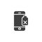 Damaged phone battery vector icon