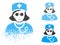 Damaged Pixelated Halftone Blind Nurse Icon with Face