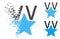 Damaged Pixelated Halftone Star Victory Award Icon