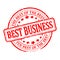 Damaged redround seal with the inscription - best business, the best of the best - vector