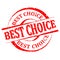 Damaged round red stamp with the word - best choice - vector