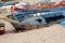 Damaged ship on the beach