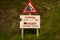 Damaged sign: Danger Unstable cliffs English & Welsh