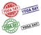 Damaged Textured YOGA DAY Stamp Seals