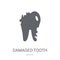 Damaged tooth icon. Trendy Damaged tooth logo concept on white b