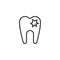 Damaged tooth outline icon