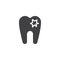 Damaged tooth vector icon
