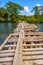 Damaged wooden bridge