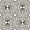 Damask black and white vector seamless pattern. Hand drawn vinta