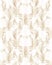 Damask golden pattern Vector illustration handmade ornament decor. Baroque glossy background textures