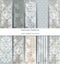 Damask patterns set collection Vector. Baroque ornament grunge background. Vintage decor. Trendy color fabric textures