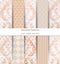 Damask patterns set collection Vector. Classic ornament various colors with abstract background textures. Vintage decors