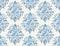 Damask seamless emboss pattern background. Vector classical luxury old damask ornament, royal victorian seamless texture