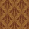 Damask seamless pattern repeating background. Golden maroon floral ornament number one letter and crown in baroque style