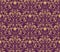 Damask seamless pattern repeating background. Yellow purple floral ornament in baroque style