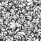 Damask Teardrop Black Ornament, seamless pattern