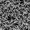 Damask Teardrop Black Ornament, seamless pattern