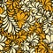 Damask Teardrop Gold Ornament, seamless pattern