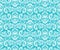 Damask turquoise classic floral seamless pattern
