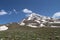 Damavand mountain with fragmented clouds