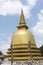 Dambulla, Sri Lanka: 03/16/2019: The Golden Temple Buddhist Museum showing closeup of the golden stupa . World heritage site