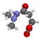 Daminozide (Alar) plant growth regulator molecule. Has been banned because of carcinogenicity concerns. 3D rendering. Atoms are