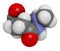 Daminozide (Alar) plant growth regulator molecule. Has been banned because of carcinogenicity concerns. 3D rendering. Atoms are