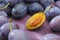 Damson plum (damascene) fruits