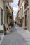 Damvergi street, one of the many cozy streets in the old town of Rethimno, Crete, Greece