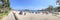 DANA POINT, CA - JULY 31, 2017: Tourists visit city beach on a w