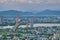 DANANG, VIETNAM - Jan 09, 2023: panoramic view of the city from the height of the tallest house.