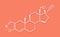 Danazol endometriosis drug molecule. Skeletal formula.