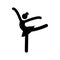 Dance ballet woman figure icon. Black ballerina pictogram silhouette. Ballet dancer pose. Isolated