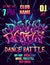 Dance battle party poster graffiti design concept.World DJ day.Dj dession future poster